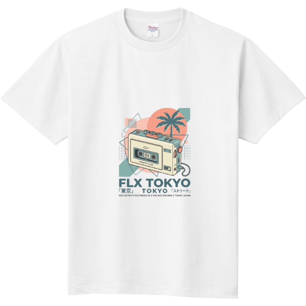 【FLX TOKYO】Retro Cassette ネオレトロ Tシャツ