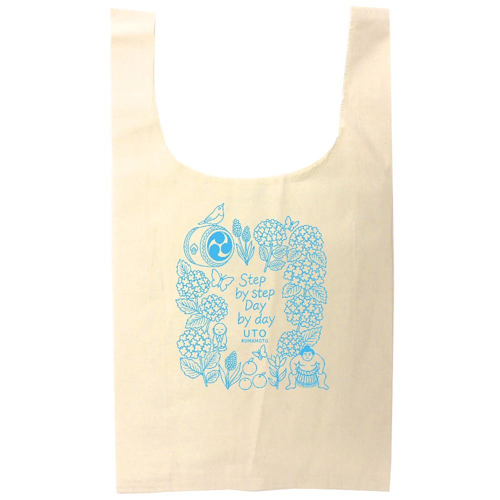 令和8年熊本地震チャリティー in 宇土市 エコバッグ light blue