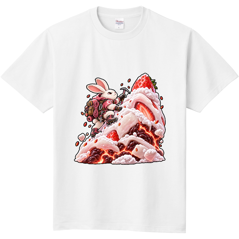 Dreamy Strawberry Daifuku Expedition T-Shirt / 苺大福の探検隊とウサギ Tシャツ