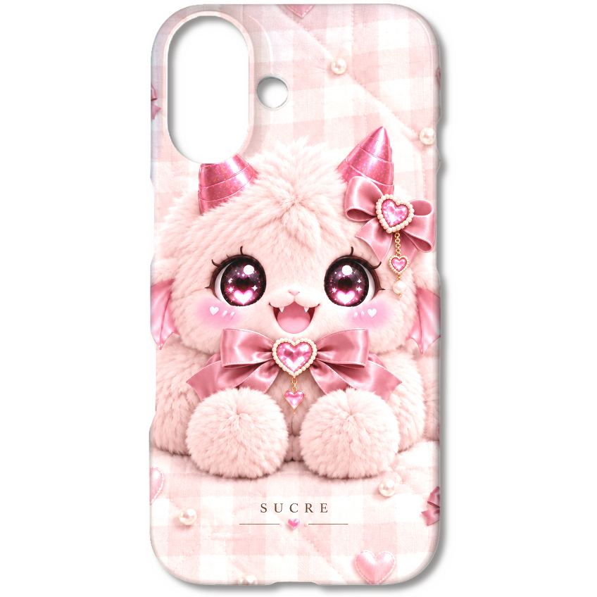 LUVPUFFS CHÉRIE SUCRE ピンクチェック iPhone16ケース