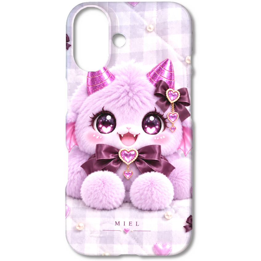 LUVPUFFS CHÉRIE MIEL ラベンダーチェック iPhone16ケース