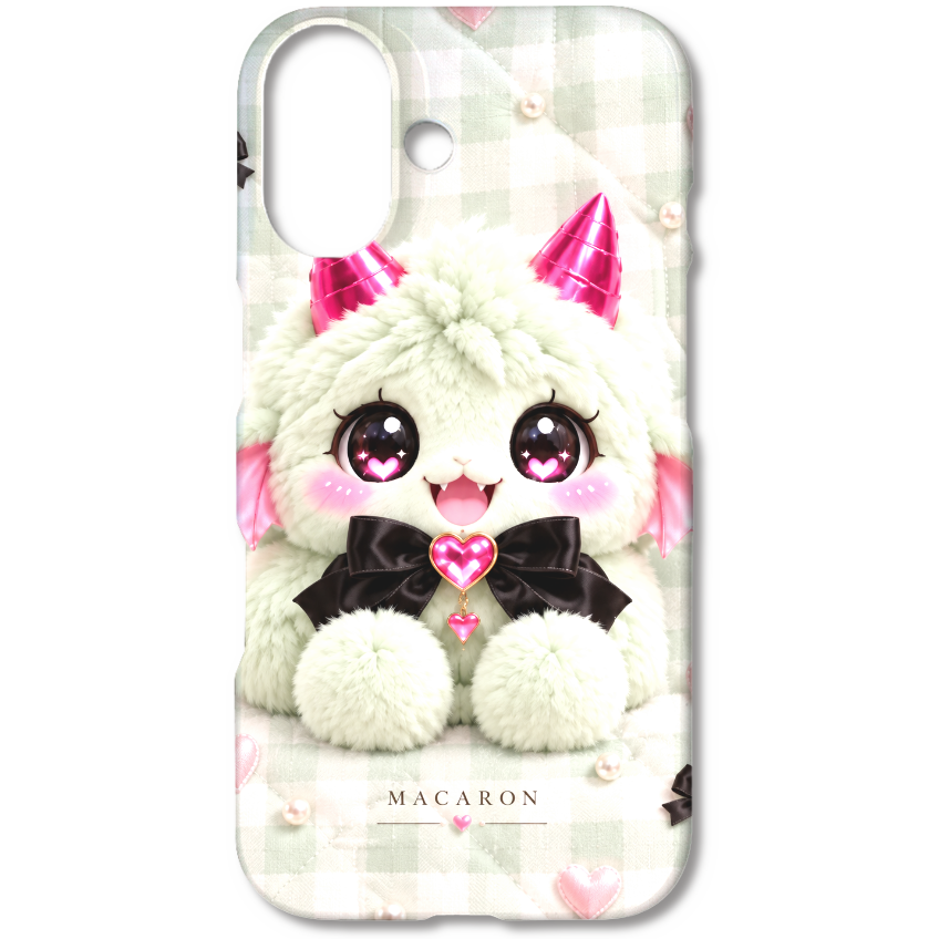 LUVPUFFS CHÉRIE MACARON ミントチェック iPhone16ケース