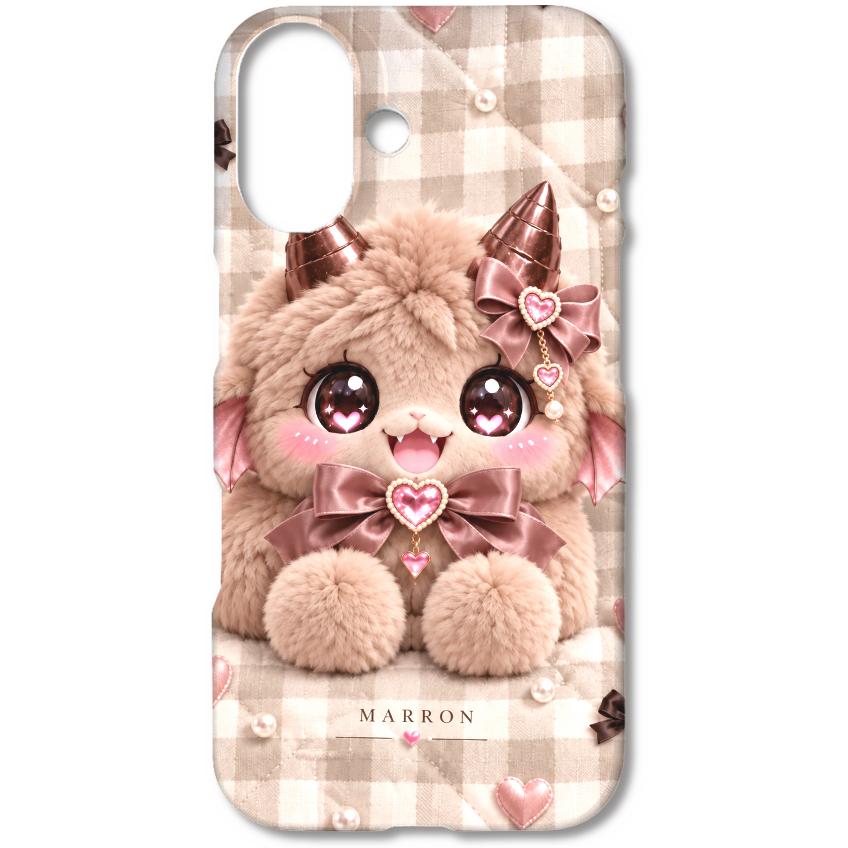 LUVPUFFS CHÉRIE MARRON ブラウンチェック iPhone16ケース