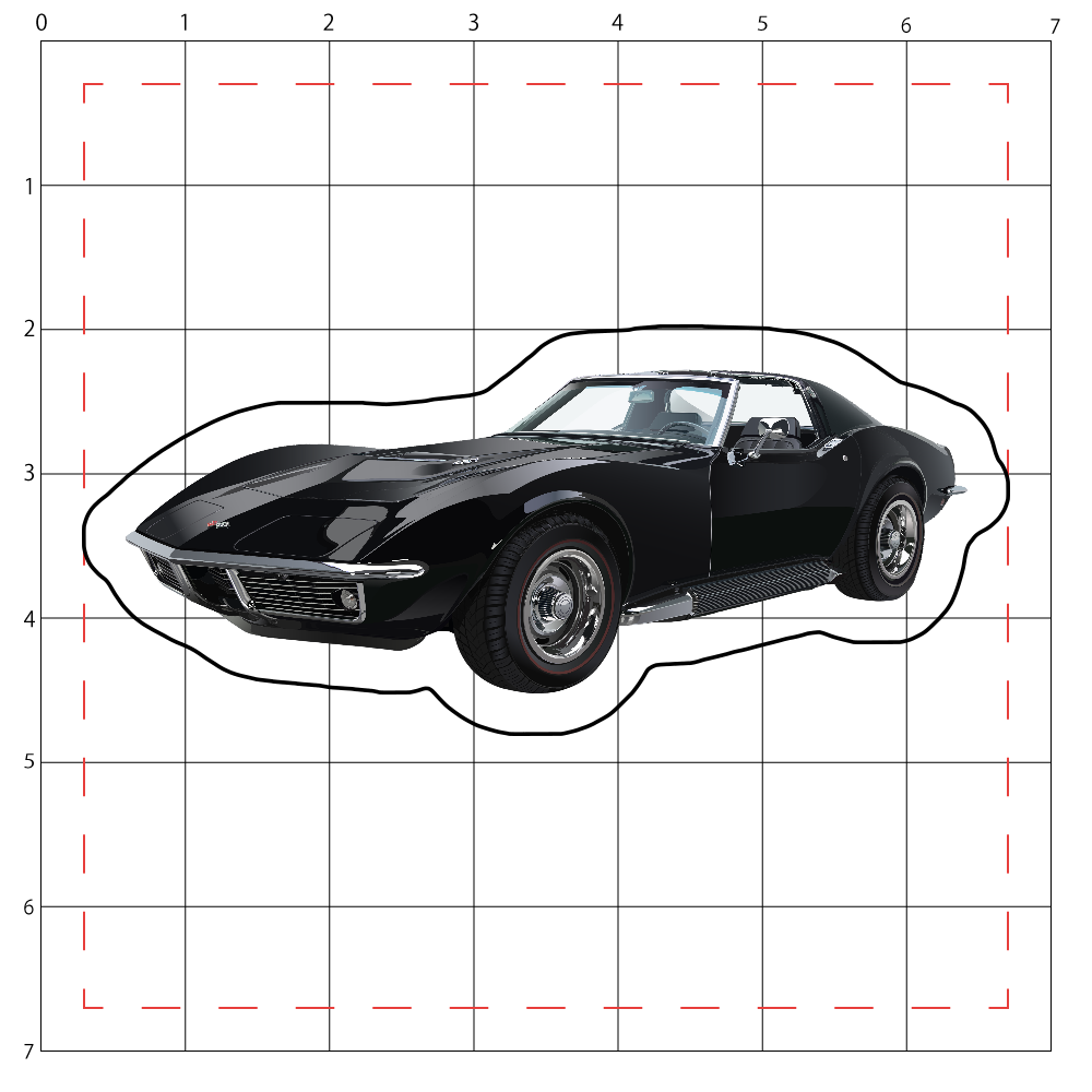 アクリルステッカー 7×7cm 1969コルベットスティンクレーC3