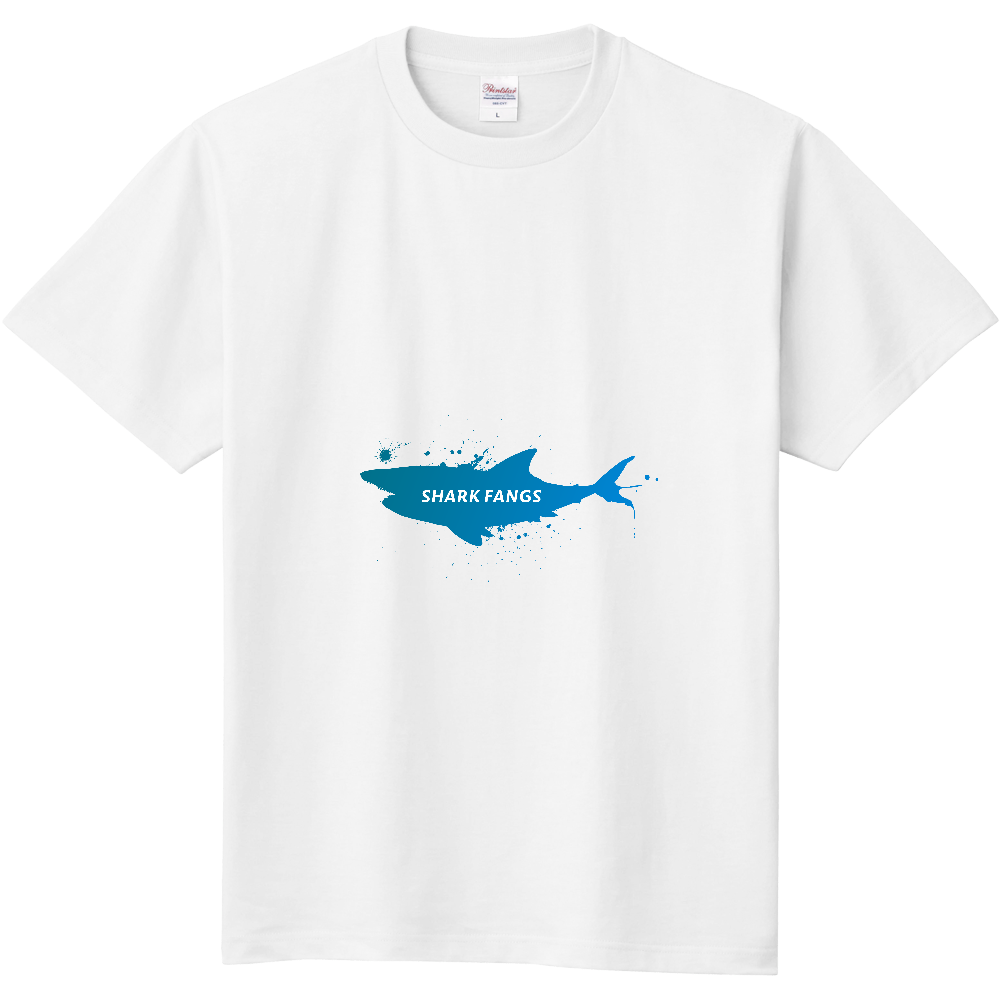 サメの牙 - 海とサメのシルエット