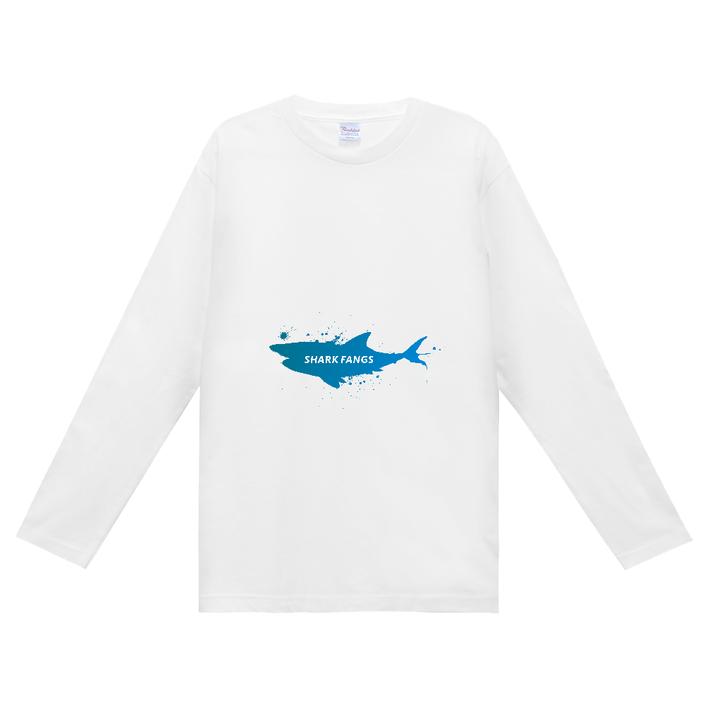 サメの牙 - 海とサメのシルエット