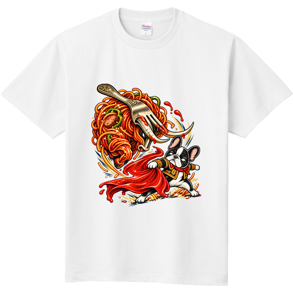 フレンチブルドッグとナポリタン闘牛士 Tシャツ / French Bulldog