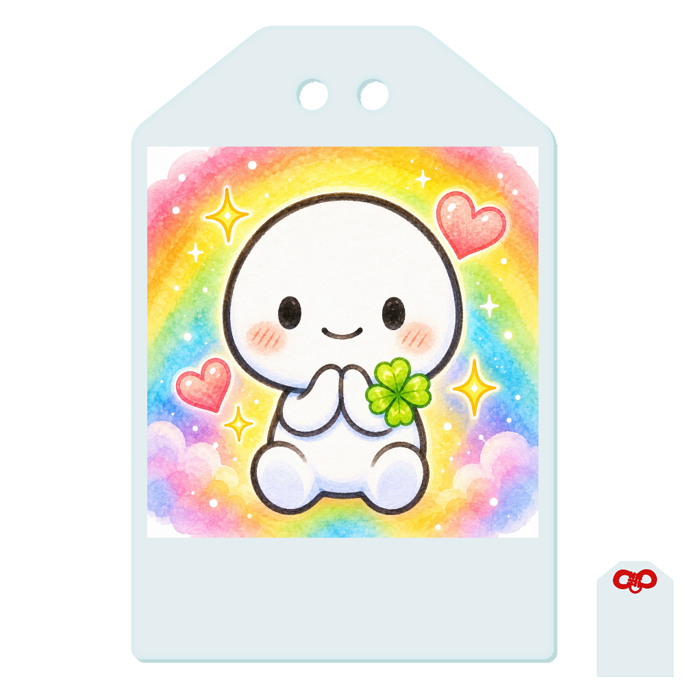 うんちゃん幸運のレインボーアクリルお守り