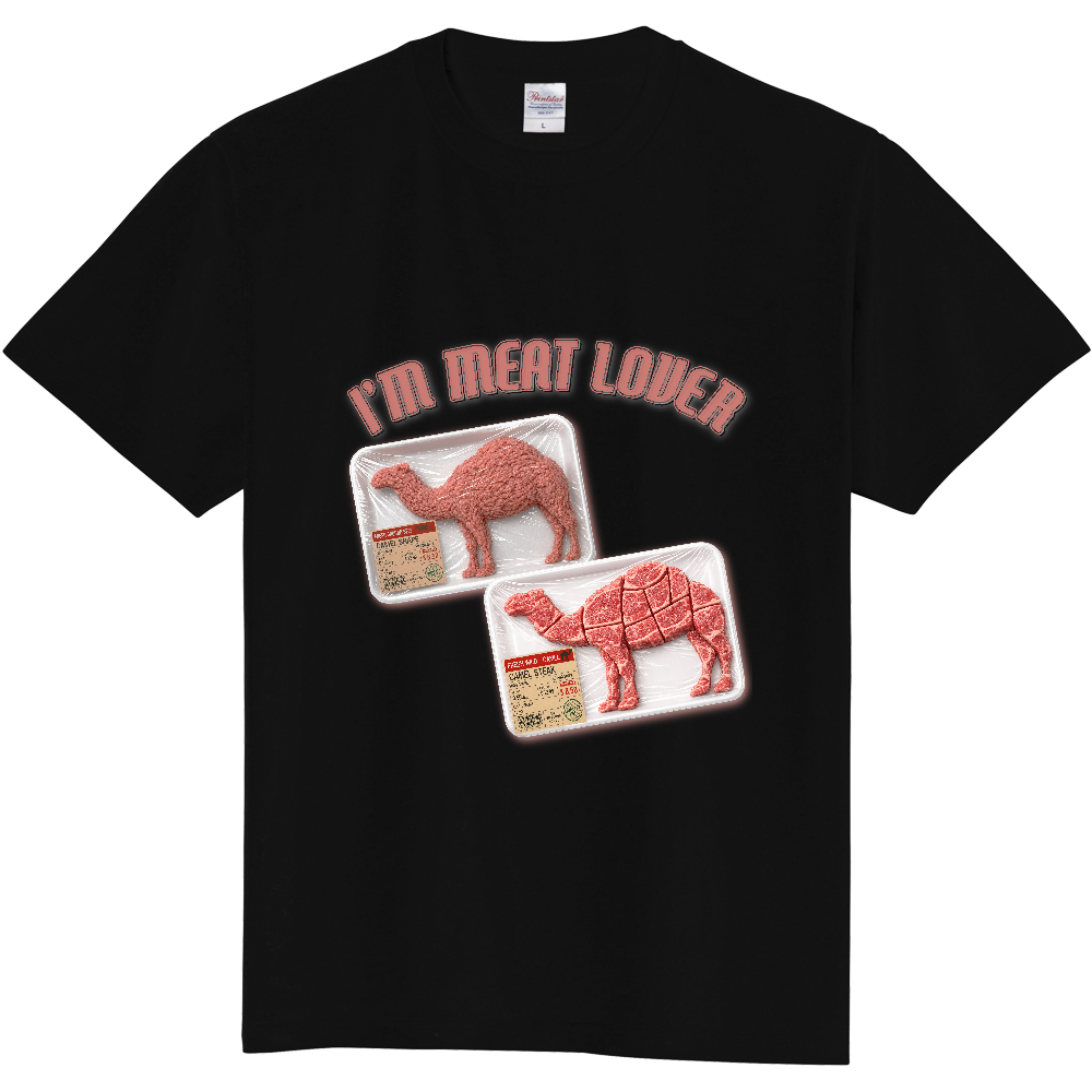 ミートラバーTシャツ<カラー・黒地・前面>