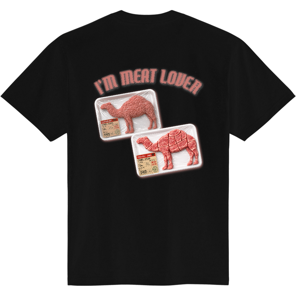 ミートラバーＴシャツ＜カラー・黒地・背面＞
