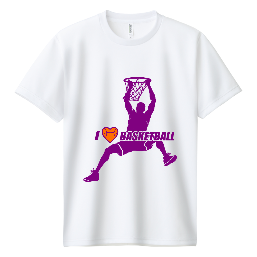 I LOVE BASKETBALL ドライT|ブルー・バック