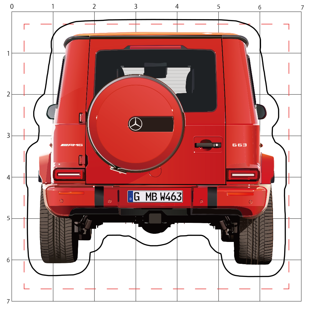 アクリルステッカー 7×7cm MB W463