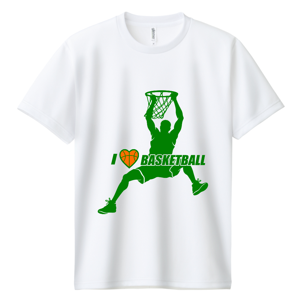 I LOVE BASKETBALL ドライT｜グリーン・フロント