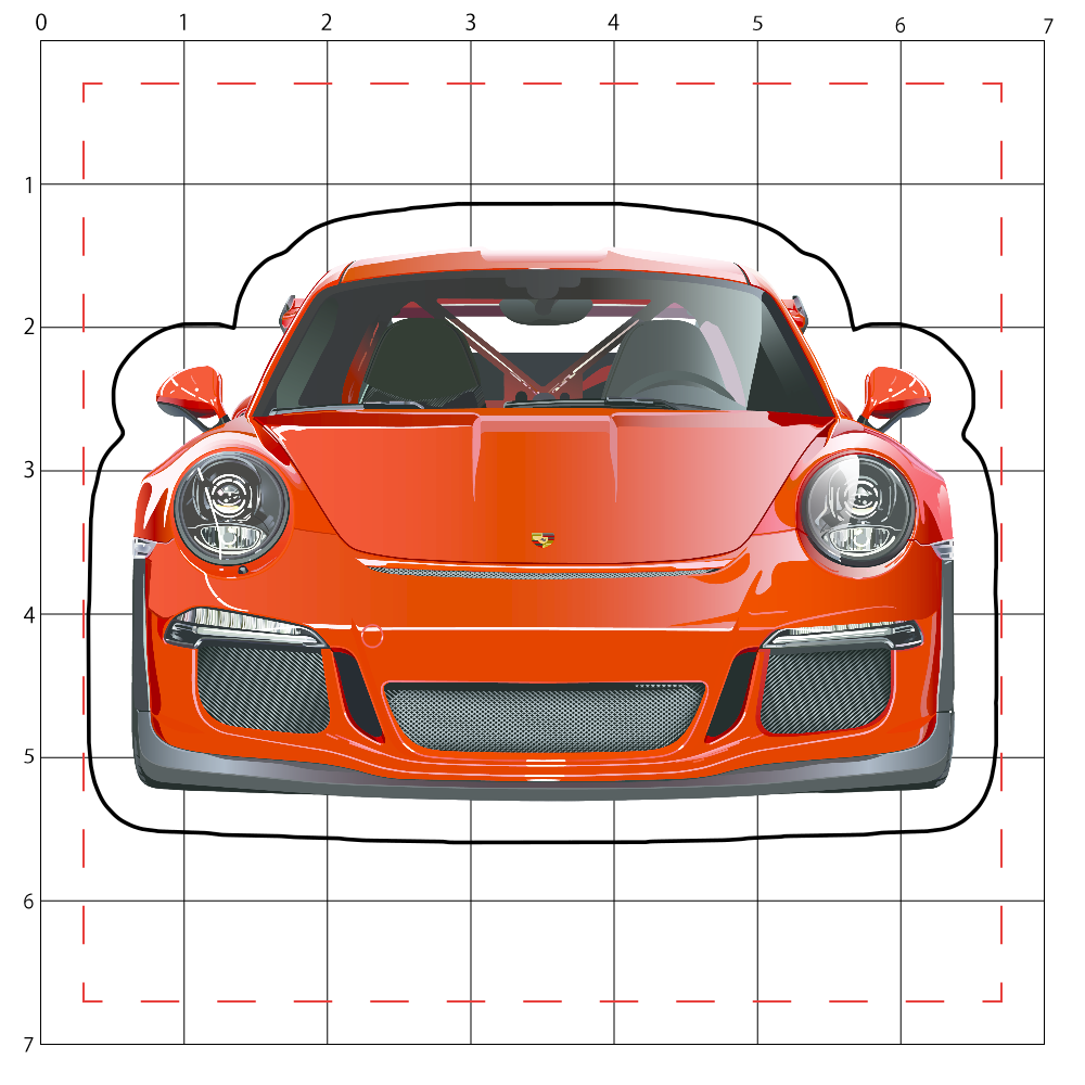アクリルステッカー 7×7cm Por 911 GT3 RS