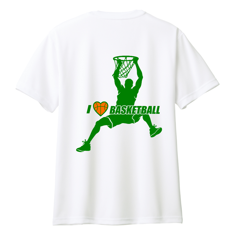 I LOVE BASKETBALL ドライT｜グリーン・バック