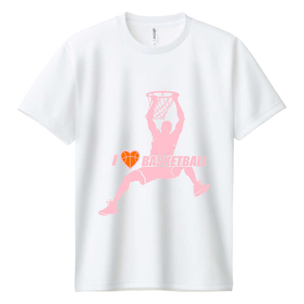 I LOVE BASKETBALL ドライT｜ピンク・フロント