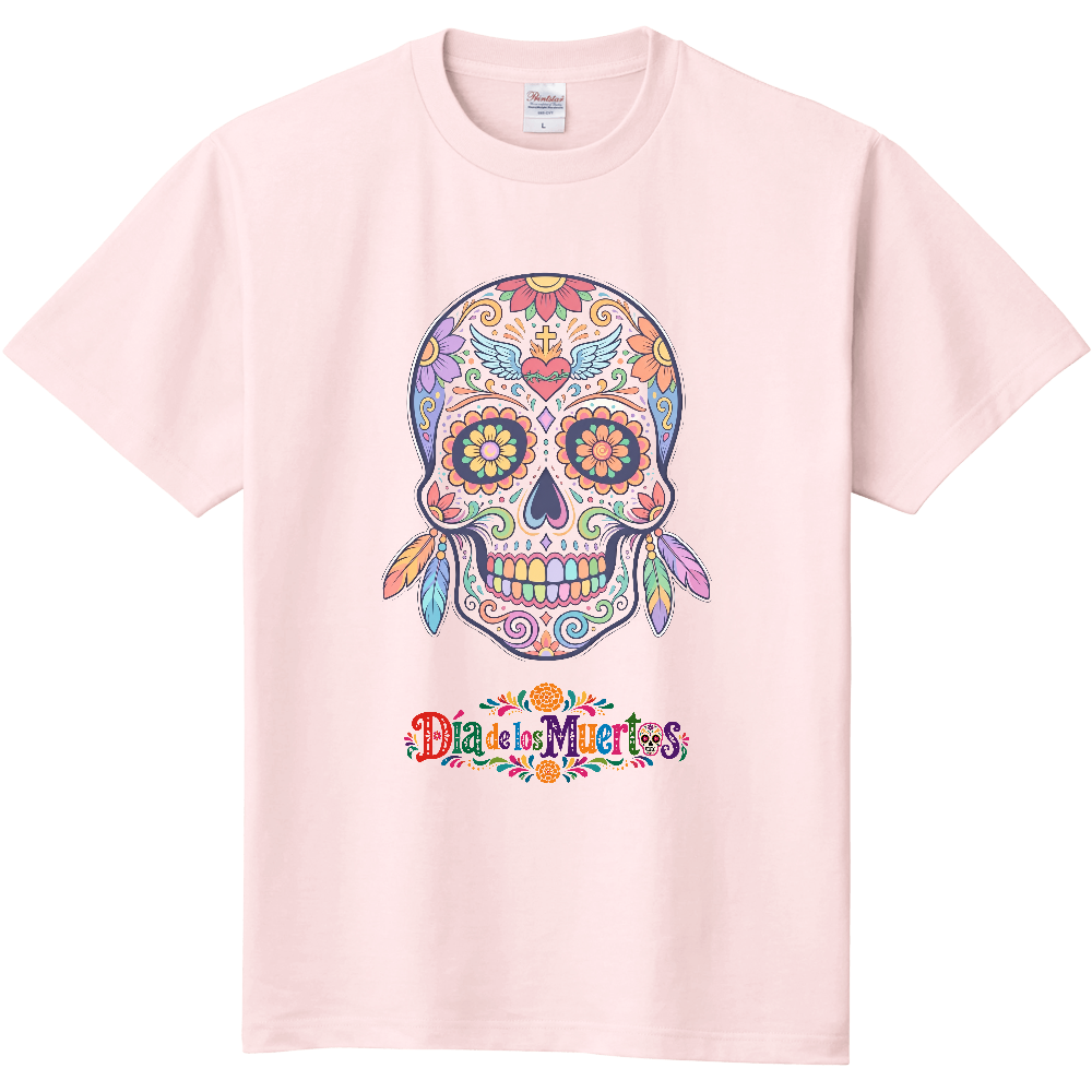 Tシャツ/シュガースカルL/ライトピンク
