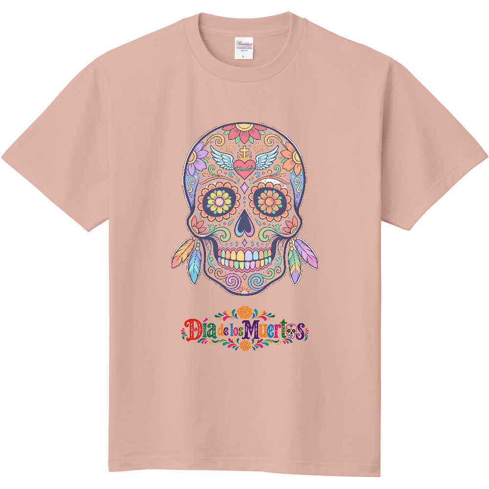 Tシャツ/シュガースカルL/ダスティピンク