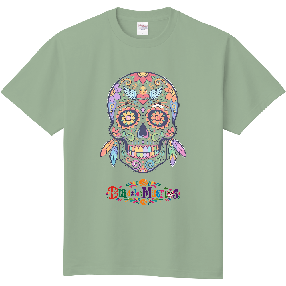 Tシャツ/シュガースカルL/ライトセージ