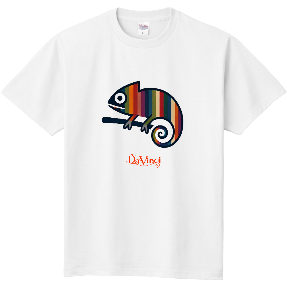 Tシャツ/カメレオン/ホワイト/ストライプ
