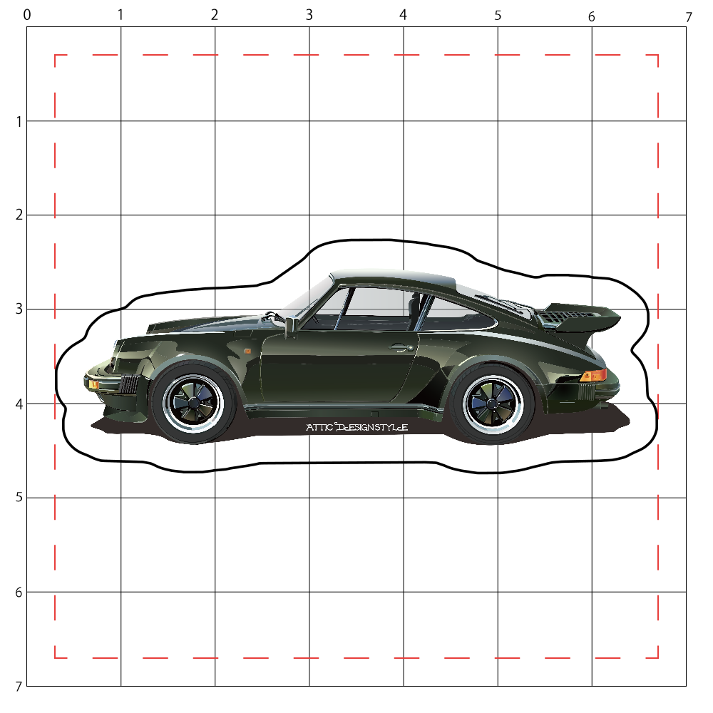 アクリルステッカー 7×7cm P911Turbo 85