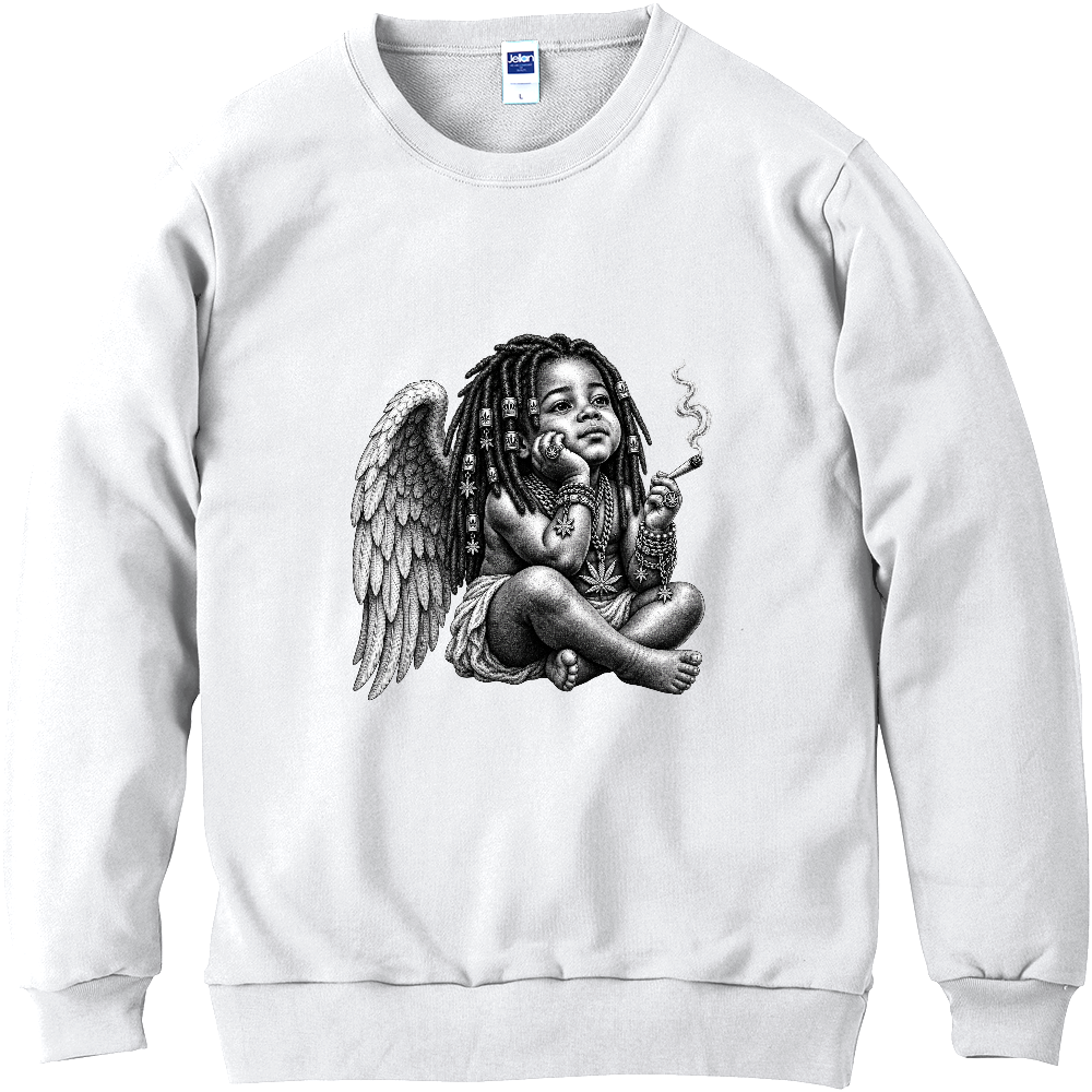 OISSU ANGEL SMOKE LIGHT SWEAT|ホワイト 軽量スウェット