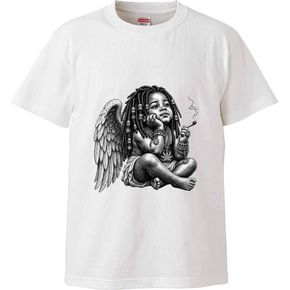 OISSU ANGEL SMOKE PREMIUM TEE|ホワイト グラフィックTシャツ