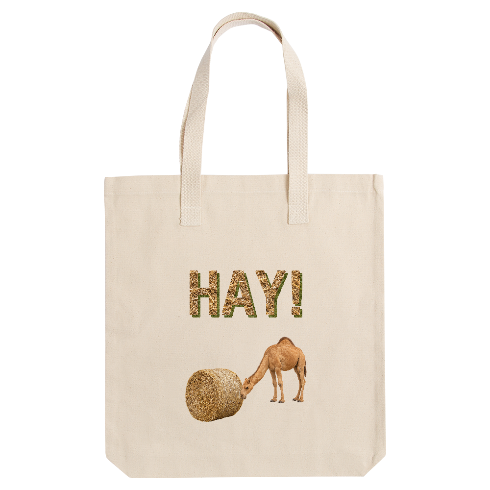 厚手 トートバッグ 干草★★HAY風<ラウンドベール・白地>