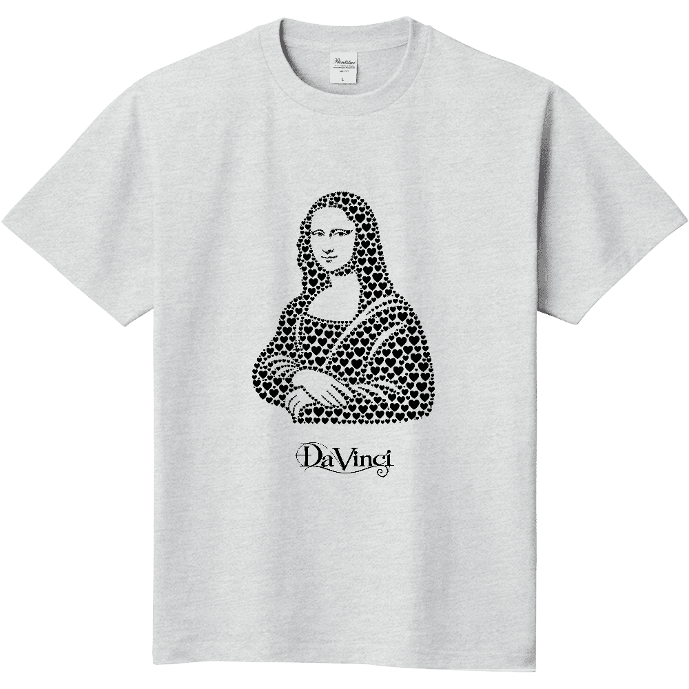 Tシャツ/モナリザ/アッシュ/ハートマーク黒