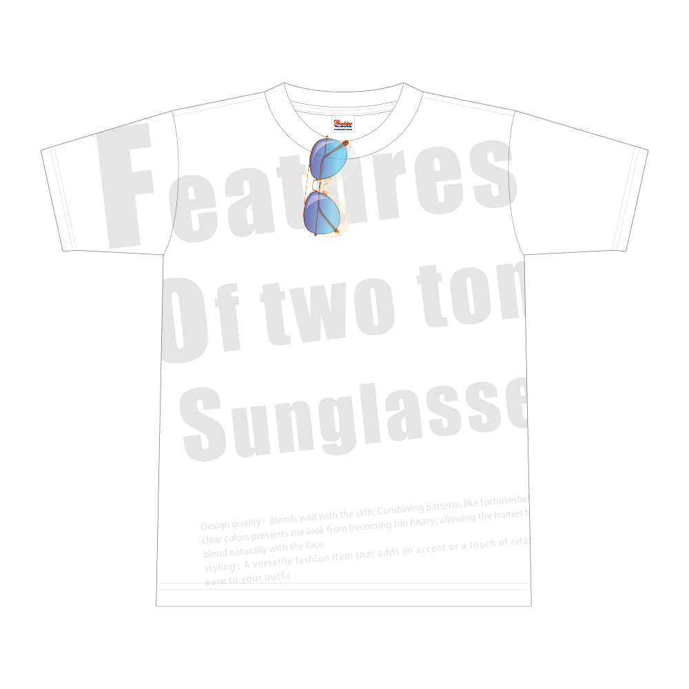 サングラス2coloe(indigo・blue)TシャツM、文字濃