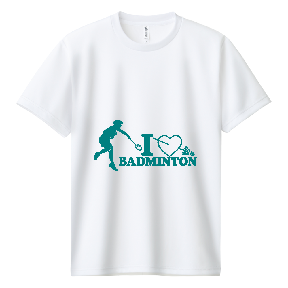 I LOVE BADMINTON ドライT｜ティール・フロント