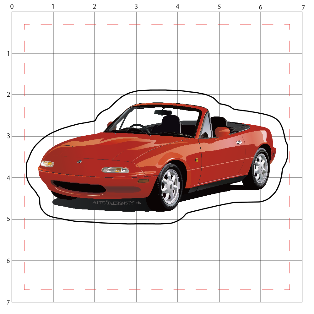 アクリルステッカー 7×7cm 1998 EU NA1