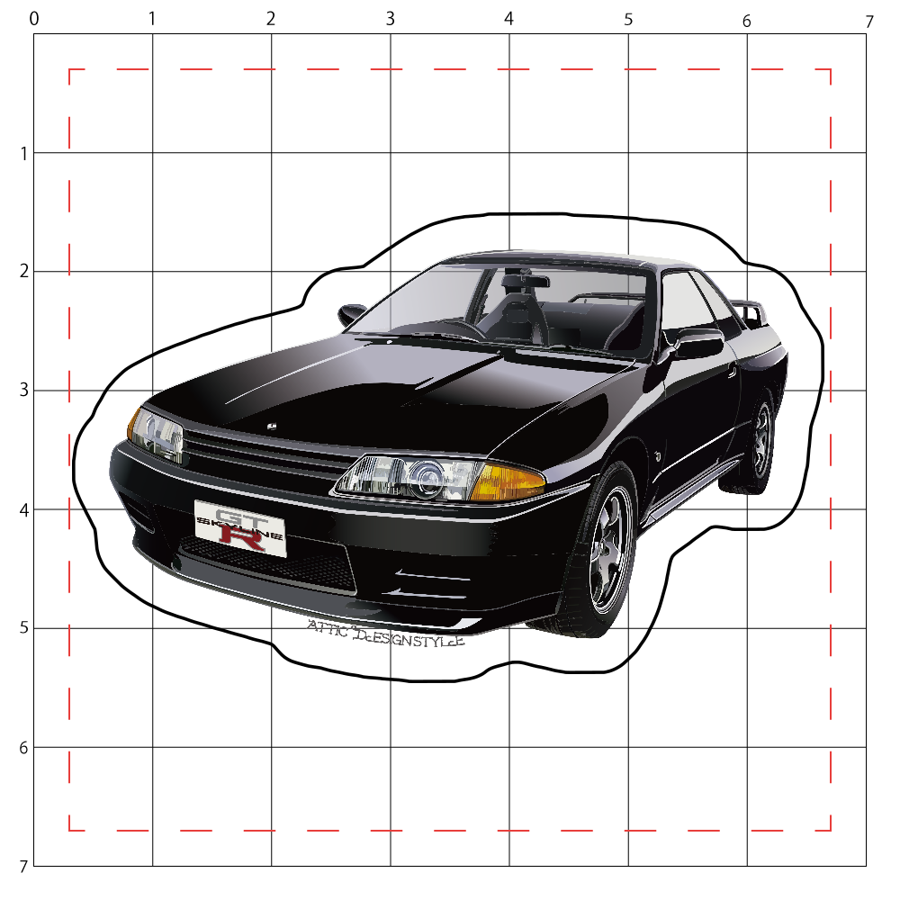 アクリルステッカー 7×7cm 1989 NI R32