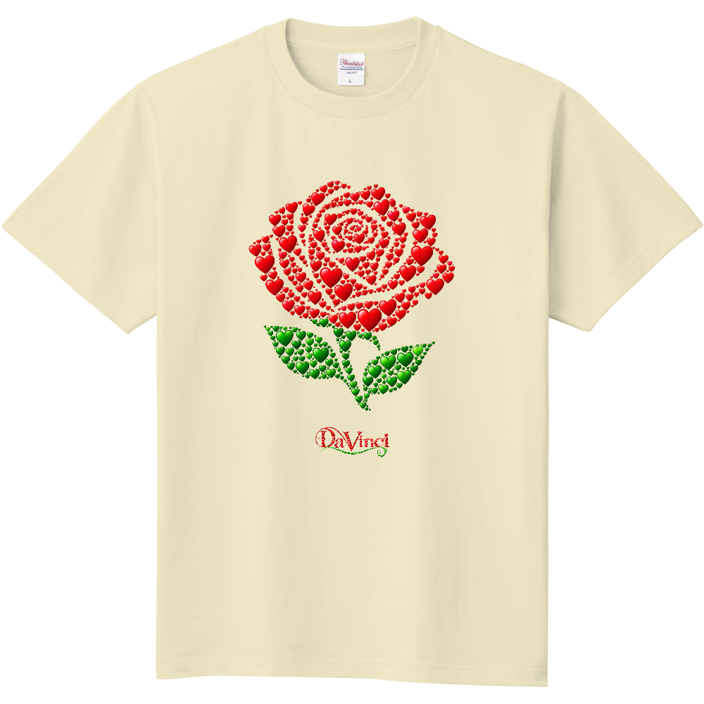 Tシャツ/バラ/アイボリー/ハートマーク