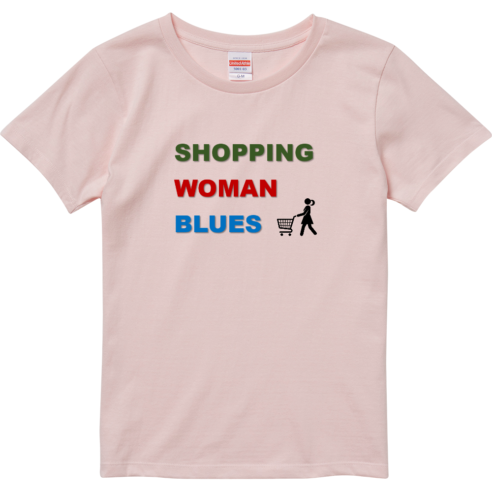 SHOPPING WOMAN BLUES (ショッピング・ウーマン・ブルース)ハイクオリティーTシャツ(ガールズ) ベビーピンク