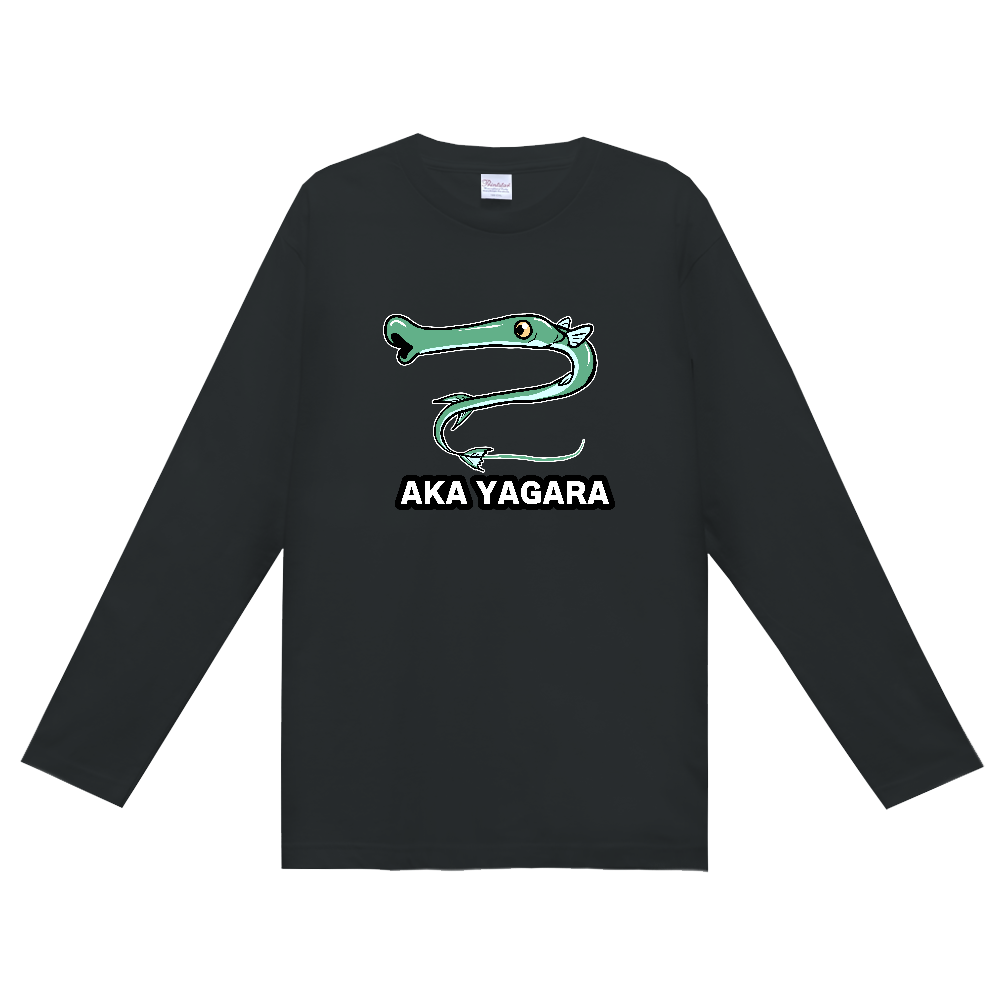 アオヤガラのロングTシャツのデザイン