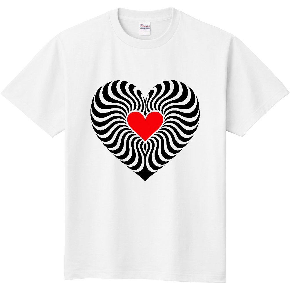Tシャツ/Heart Vortex/ホワイト