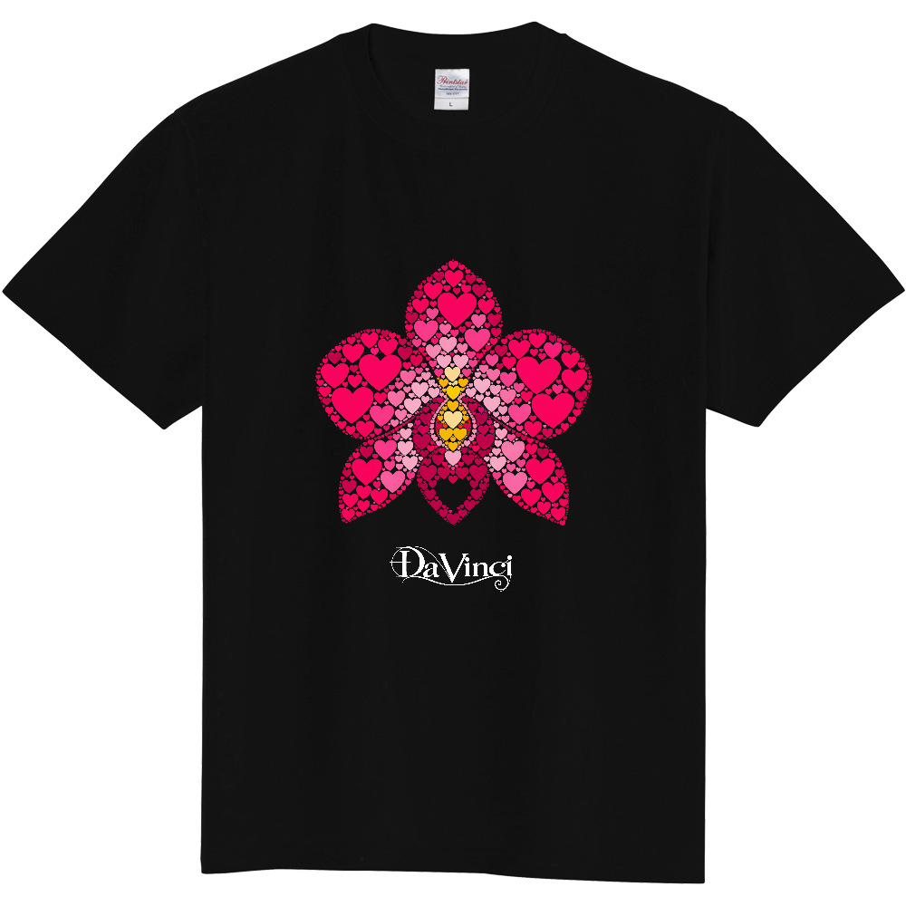 Tシャツ/デンファレ/ブラック/ハートマーク
