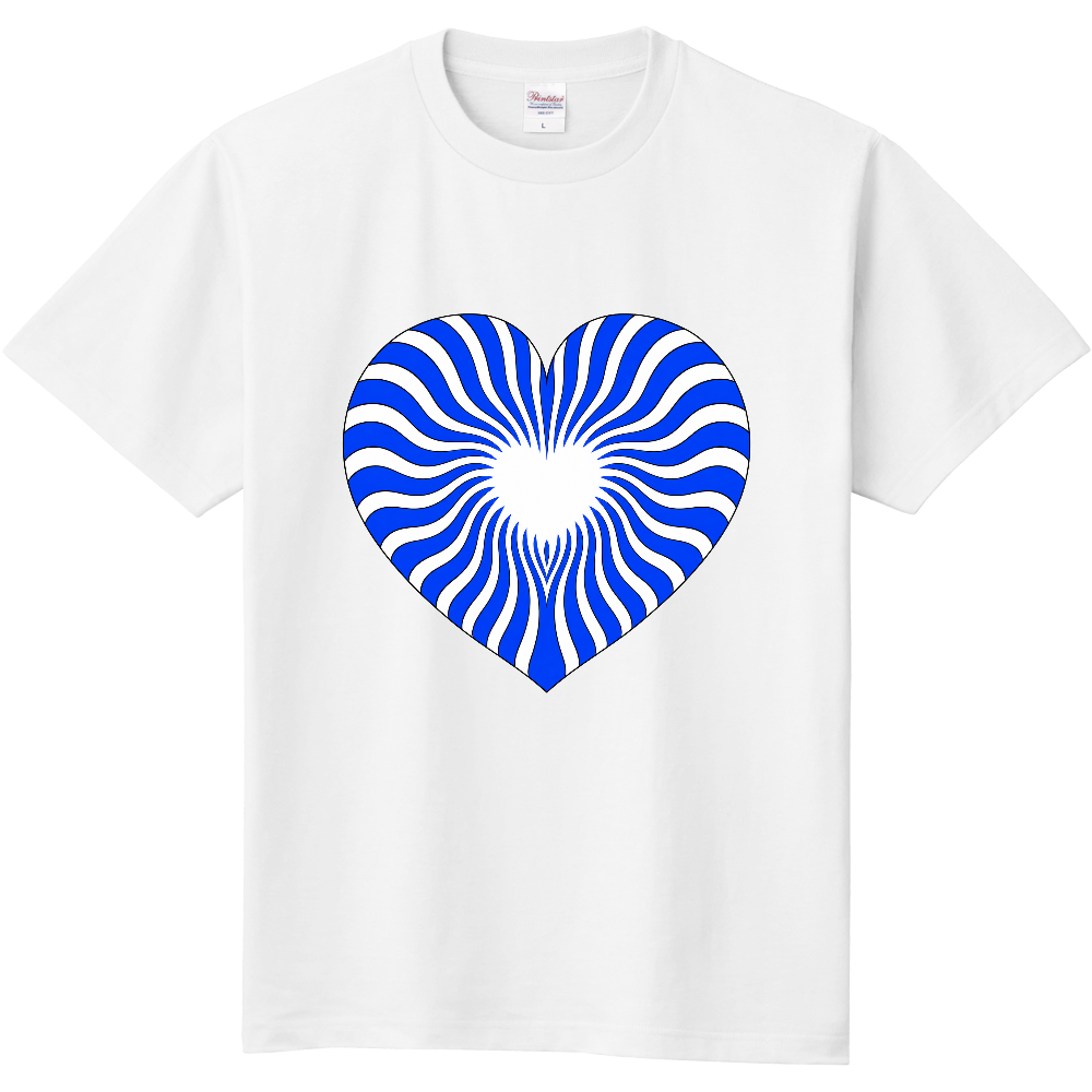 Tシャツ/BLUE HEART WAVE/ホワイト