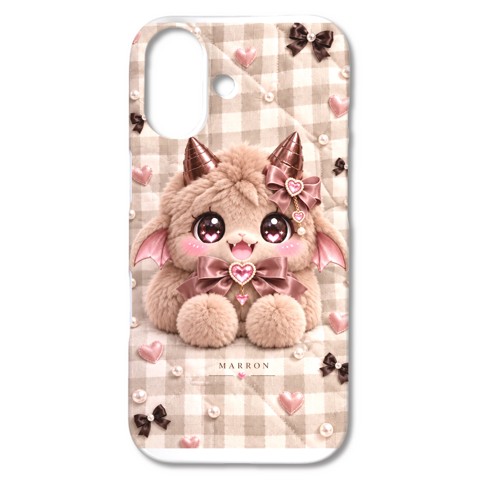 LUVPUFFS CHÉRIE MARRON ブラウンチェック iPhone17ケース