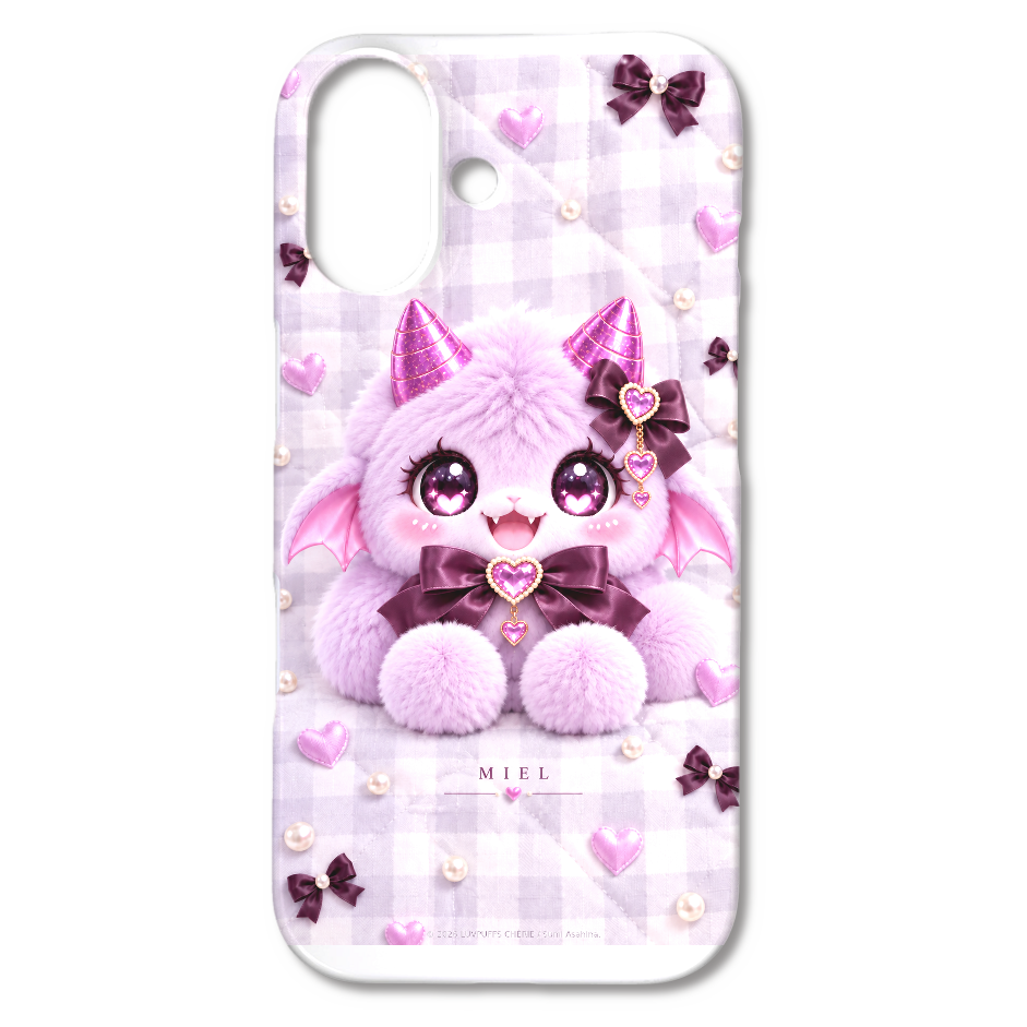 LUVPUFFS CHÉRIE MIEL ラベンダーチェック iPhone17ケース