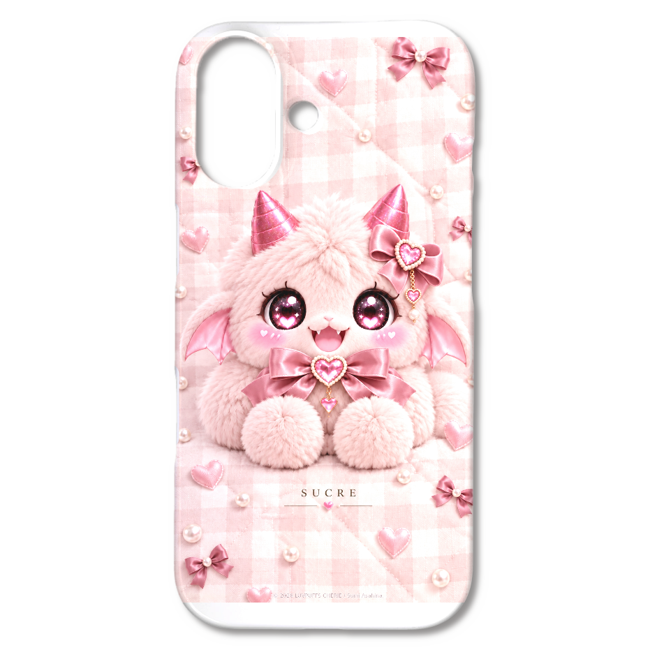 LUVPUFFS CHÉRIE SUCRE ピンクチェック iPhone17ケース