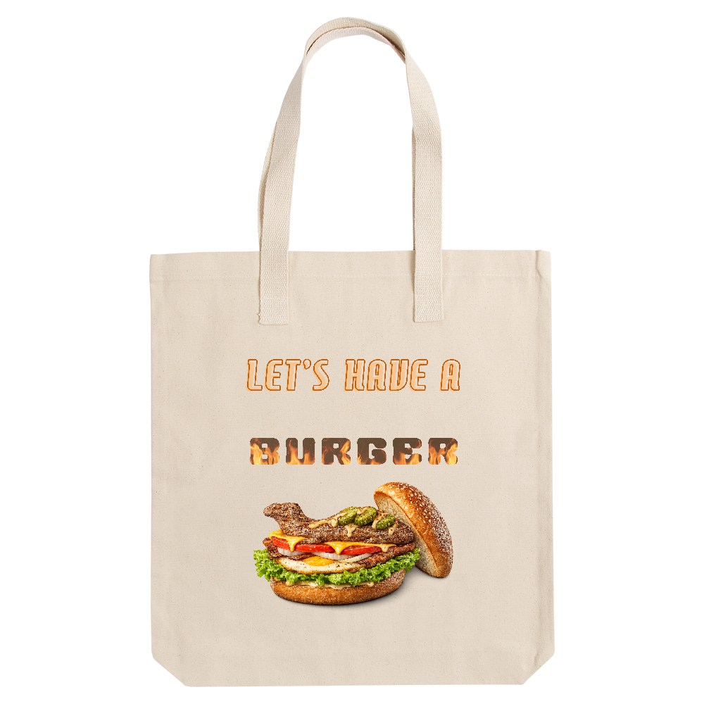 厚手トートバッグ　ハンバーガー（白地用）