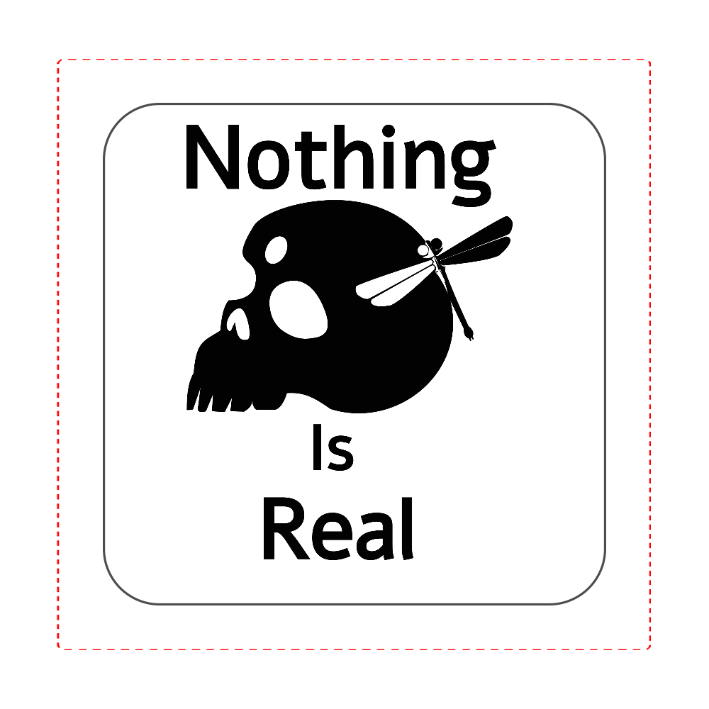 Nothing Is Real(黒)全面プリントハンカチタオル