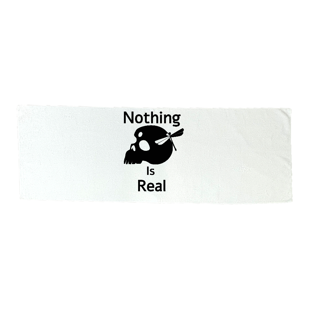 Nothing Is Real(黒)高発色 全面印刷 表マイクロファイバースポーツタオル