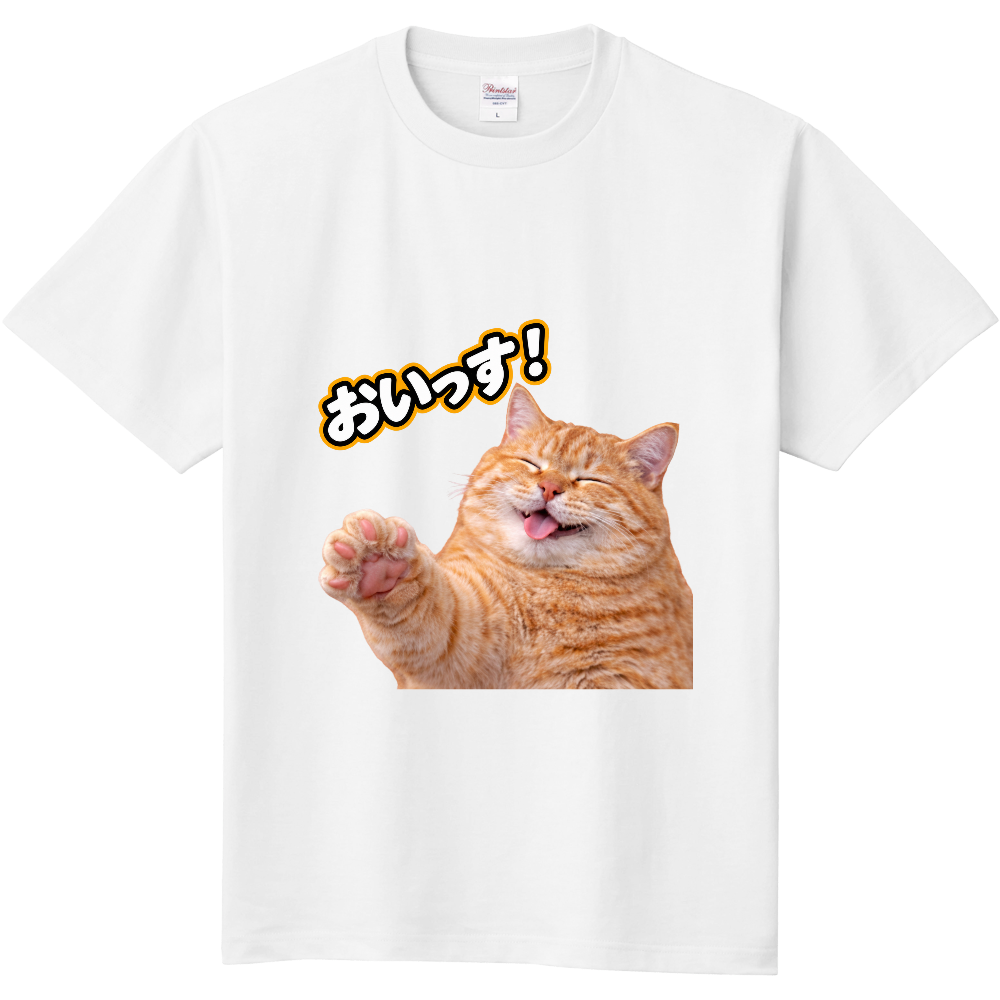 おいっす！元気にあいさつするぐうたらねこ