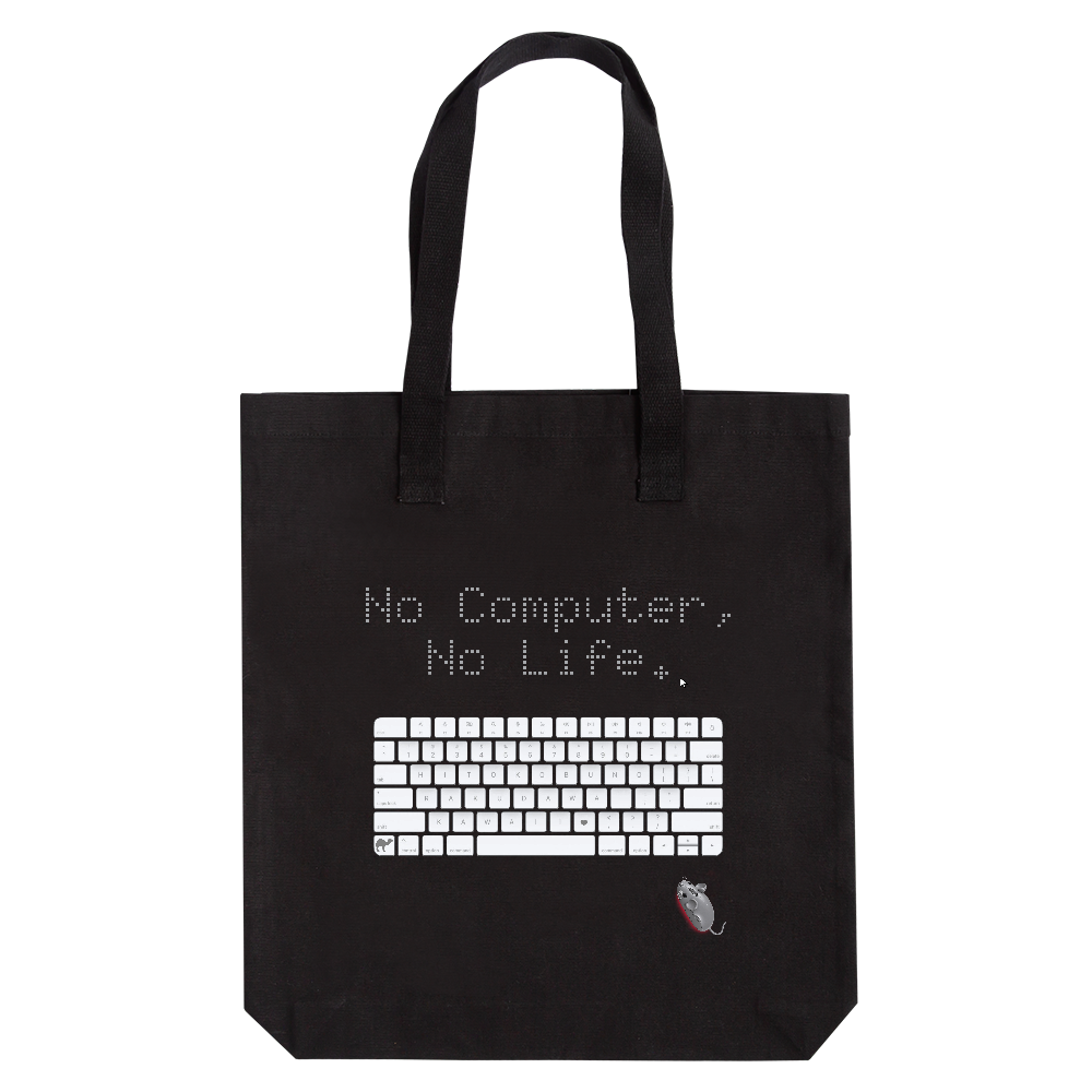 厚手トートバッグ キーボード(塗り・黒地用)
