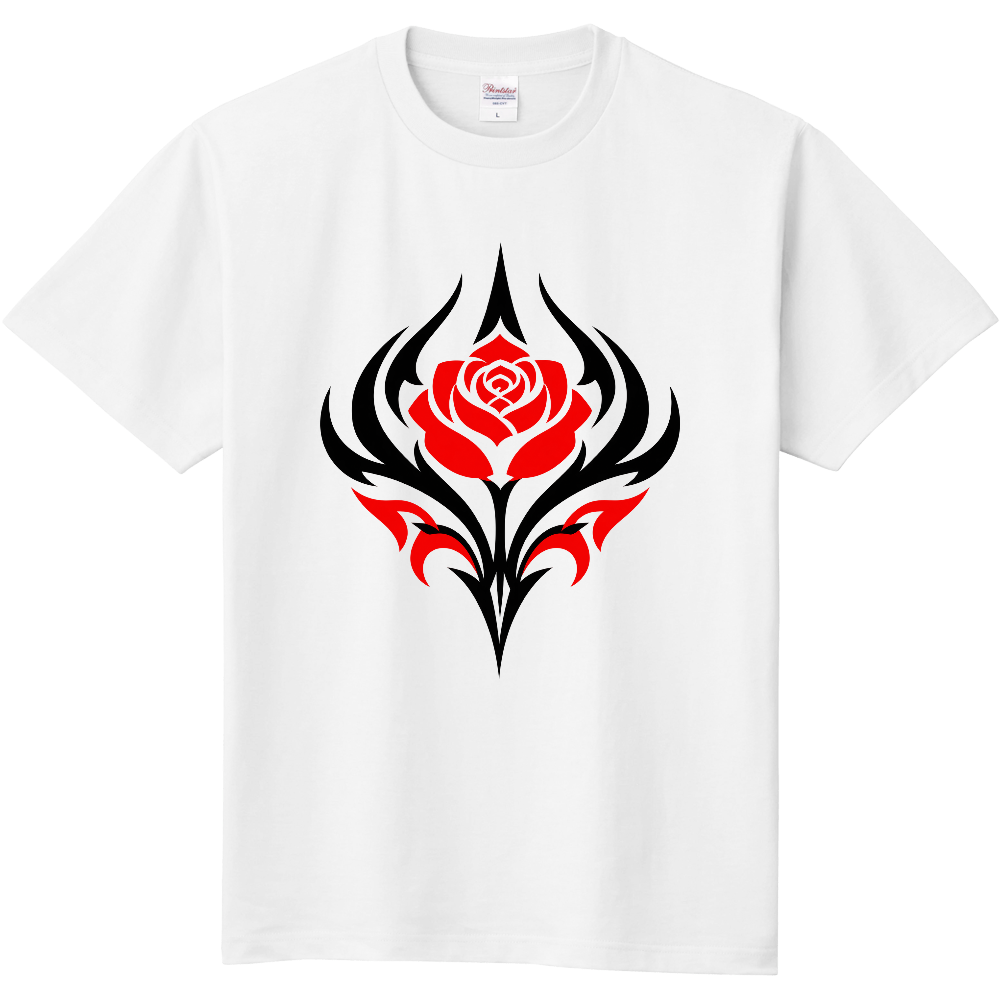 Tシャツ/Tribal Rose/ホワイト