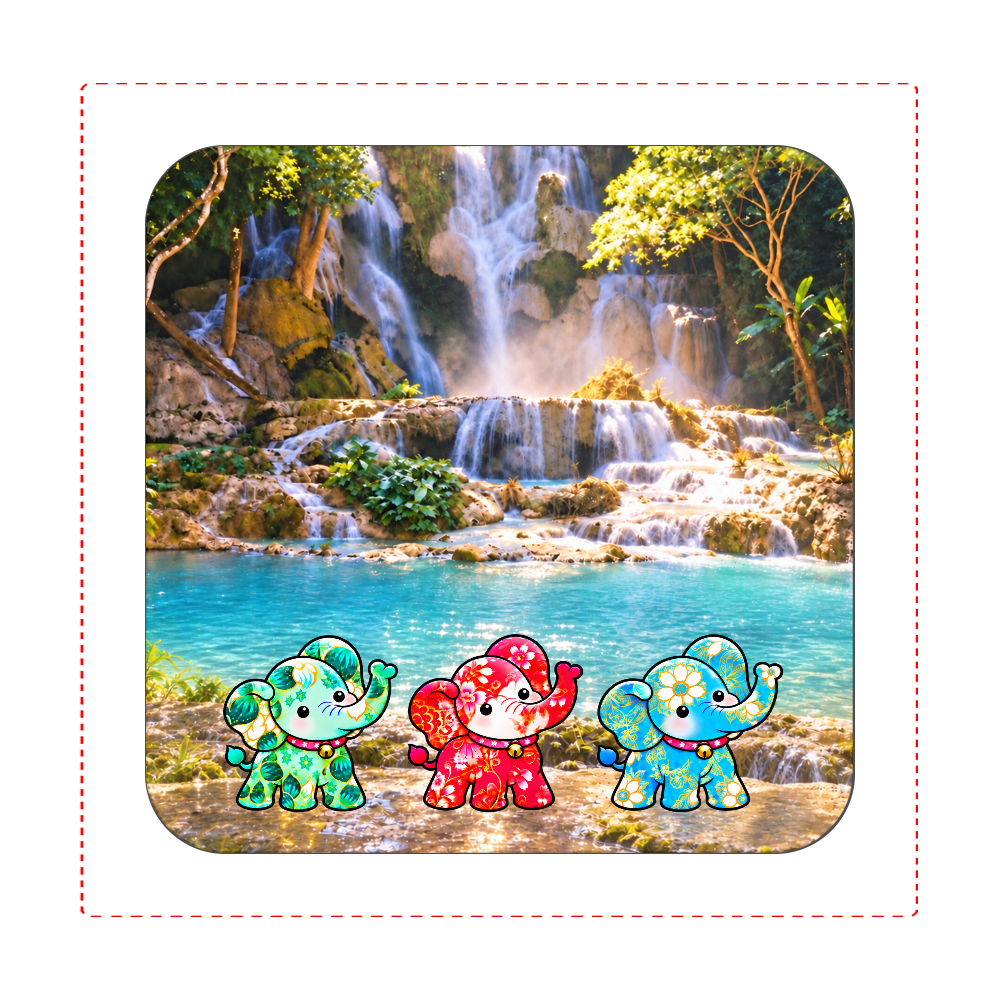 ハンカチ(エレファン島の幻の3色のゾウ)