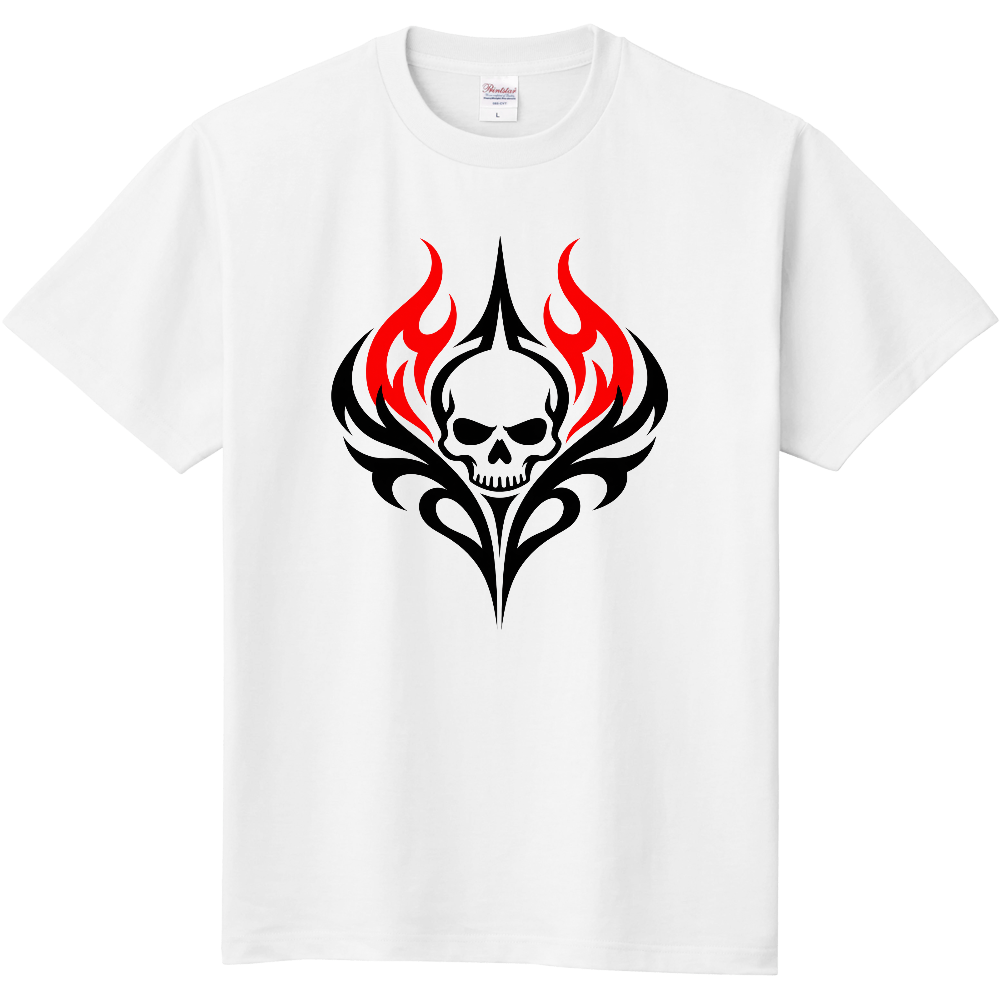 Tシャツ/Flame Skull/ホワイト